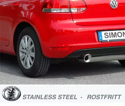 Edelstahl Sportauspuffanlage 1x100 mm für Golf VI 1.4TSi/1.8TSi EG-Genehmigung