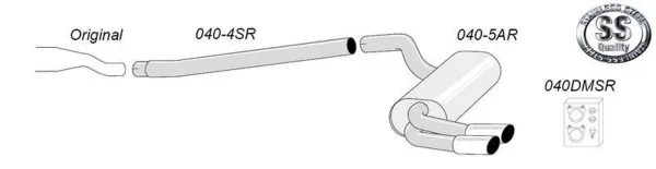 Edelstahl Sportauspuffanlage 2x80 mm für Audi S3 (8PA) Sportback Quattro 2.0TFSi