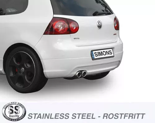 Edelstahl Sportauspuffanlage 2x80 mm für Golf V GTi/GTi Edition 30 2.0TFSi EG-Genehmigung