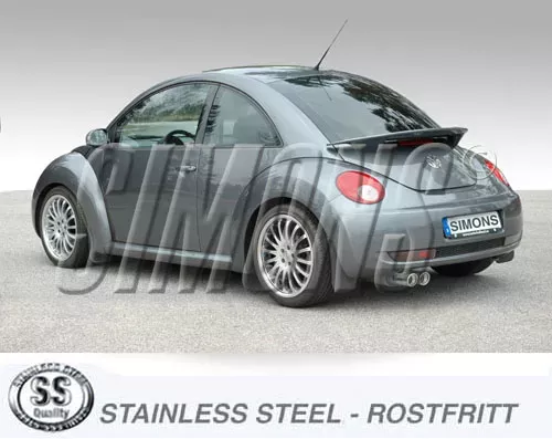 Edelstahl Sportauspuffanlage 2x80 mm für New Beetle 1.8T/2.0 EG-Genehmigung
