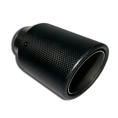 Endrohr Carbon für Rohraußendurchmesser ø 55mm - ø 114mm außen + Schelle mit Gutachten (eintragungsfrei)