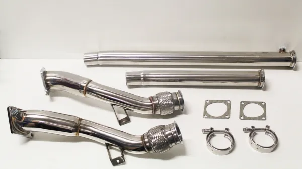 Hosenrohr Downpipe 2.7L Bi-turbo für Audi S4 RS4 76mm > 63,5mm Edelstahl mit Flexrohr