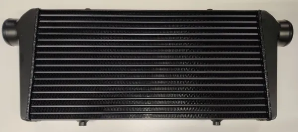 Ladeluftkühler 600x300x76mm Alu - 76mm Anschlüsse intercooler SCHWARZ
