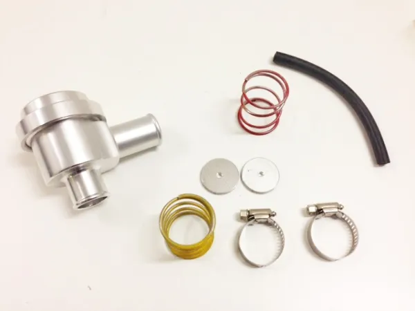 Pop off Kolbenventil Alu für 1.8T und andere Turbofahrzeuge silber 25mm Anschluß