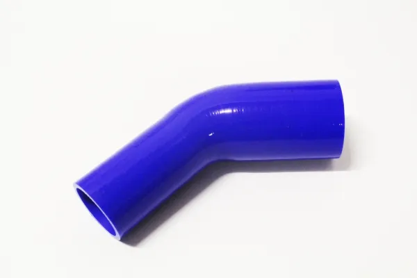 Silikonbogenreduzierer 45° Grad 70x51mm innendurchmesser blau L 125mm 5mm Wandst