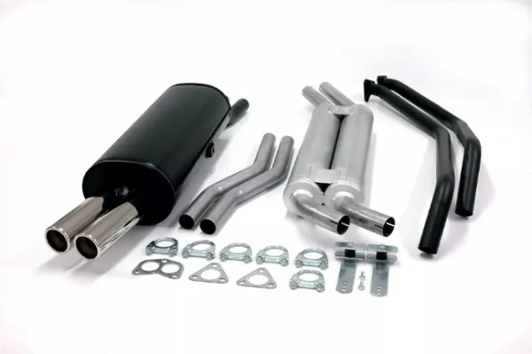 Simons Aluminierte Stahl Sportauspuffanlage 2x70 mm für BMW E30 320i/323i/325i Eintragungsfrei