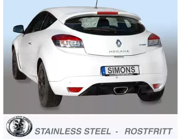 Simons Edelstahl Sportauspuff 76 mm Rund für Renault Mégane III 2.0 RS