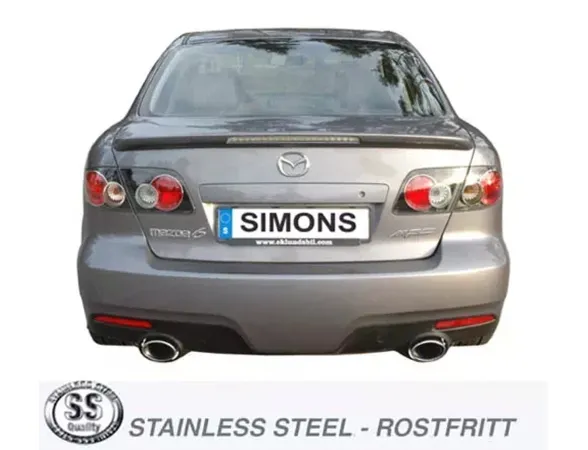 Simons Edelstahl Sportauspuff Duplex 90/120 mm + 90/120 mm für Mazda 6 MPS