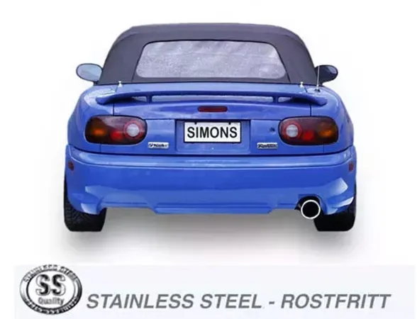 Simons Edelstahl Sportauspuff für Mazda MX-5, Miata Coupe & Cabrio ab 92