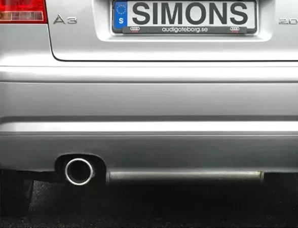 Simons Edelstahl Sportauspuffanlage 1x100 mm für Audi A3 (8P) 2WD 1.4TFSi/2.0TFSi EG-Genehmigung