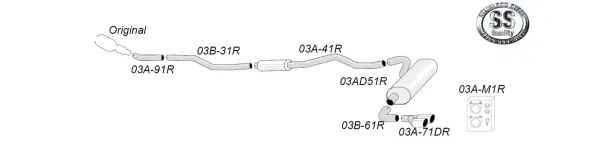 Simons Edelstahl Sportauspuffanlage 2x 80 mm für BMW F34 GT 320i