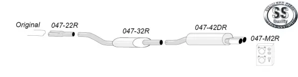Simons Edelstahl Sportauspuffanlage 2x70 mm für Audi S4 Quattro C4 2.2 Turbo / 4.2 V8
