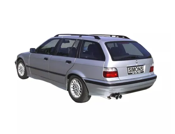 Simons Edelstahl Sportauspuffanlage 2x80 mm für BMW E36 318iS Limousine/Coupé/Cabrio Eintragungsfrei