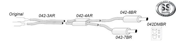 Simons Edelstahl Sportauspuffanlage Duplex 100 mm für Audi A6 (C5) Quattro Limousine/Avant/Kombi 2,4/3,0