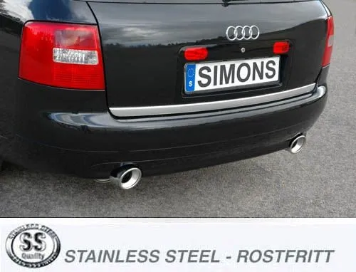 Simons Edelstahl Sportauspuffanlage Duplex 100 mm für Audi A6 (C5) Quattro Limousine/Avant/Kombi 2,4/3,0