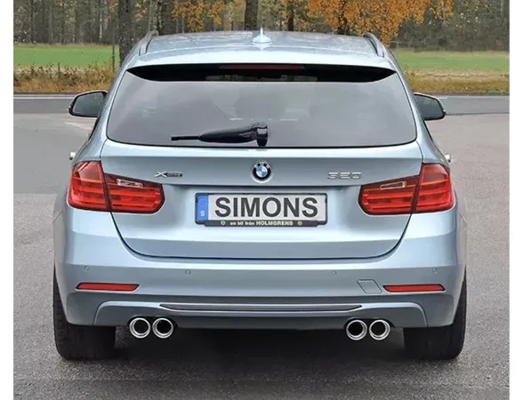 Simons Edelstahl Sportauspuffanlage Duplex 2x 80 mm für BMW F31 316D, 318D, 320D