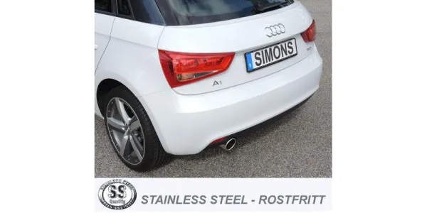 Simons Edelstahl Sportauspuffanlage1x90 mm für Audi A1 1.2 TSI Eintragungsfrei