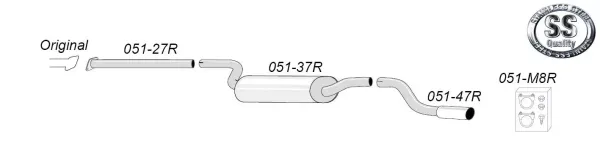 Simons Edelstahl Sportauspuffanlage70 mm für Ford Focus RS MK1
