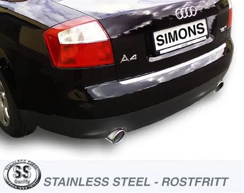 Simons Edelstahl Sportendtopf Duplex L+R 1x100 mm für Audi A4 (B6/B7) Quattro Cabrio 1.8T/2.0TFSI EG-Genehmigung