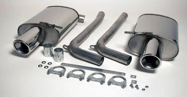 Simons Edelstahl Sportendtopf Duplex L+R 1x100 mm für Audi A4 (B6) Quattro Limousine/Avant/Kombi 1,8 Ti EG-Genehmigung