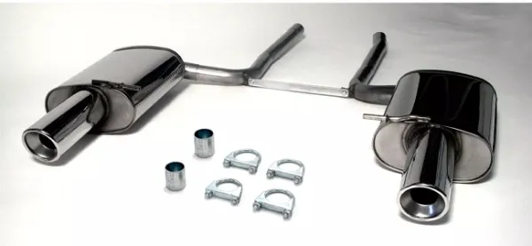 Simons Edelstahl Sportendtopf Duplex L+R 1x100 mm für Audi A4 (B7) Quattro Limousine/Avant/Kombi 1.8T/2.0TFSi EG-Genehmigung