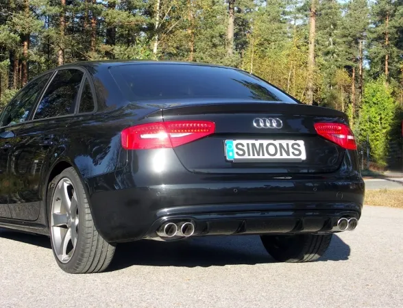 Simons Edelstahl Sportendtopf Duplex L+R 2x80 mm für Audi A5 (B8) 2wd/Quattro Coupe/Sportback/Cabrio1.8T/2.0T EG-Genehmigung (eintragungsfrei)