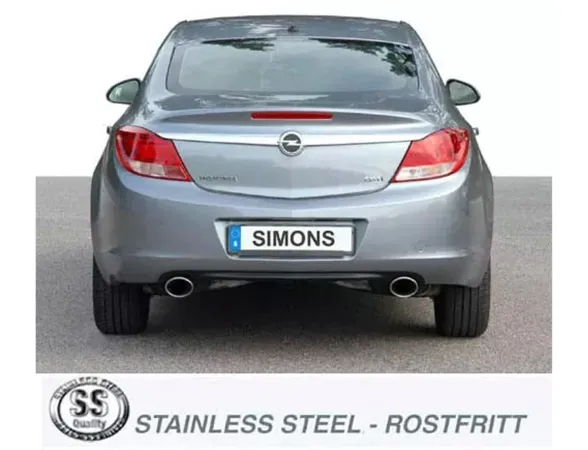 Simons Edelstahll Sportauspuff Duplex 90/120 mm + 90/120 mm oval für Opel Insignia Limousine 2WD 2.0 Diesel EG Betriebserlaubnis