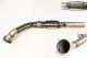 Downpipe 1.8T mit ECE Zulassung Euro 3 + 4 für Golf 4, Audi A3 TT ø 76mm 200 Zellen Sportkat Flexrohr Interlock - Edelstahl
