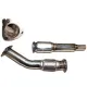Downpipe für Golf 4, Audi A3, Seat Leon 1.8T ø 76mm mit 200 Zellen Rennkat Euro 4 tauglich Flexrohr Interlock - Edelstahl
