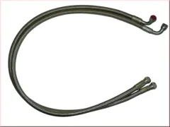 1x Leitung für Ölkühler mit D08 Anschlüssen gerade + 90° ca. 1,3 Meter/Leitung