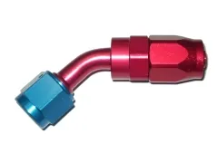 Aluminium Fitting Alu 45° Rohrbogen D06 9/16-18 UNF Aluanschluss