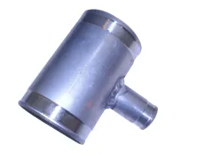 Alurohrverbinder T-Stück ø 63,5>25mm - L 100mm - 1,5mm Wandstärke gebördelt