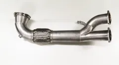 Downpipe für Audi RS3 8V ø 90mm auf 2x76mm Vorkat-Ersatzrohr Edelstahl