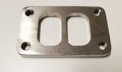 Flansch T3 geteilt für Krümmer 10mm stark aus Edelstahl 86x45mm mit M10 Gewindebohrung