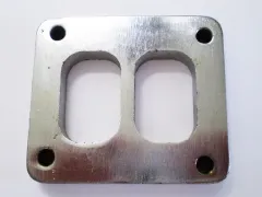 Flansch T4 82,5x70mm 10mm stark doppelflutig aus Edelstahl für Krümmerbau