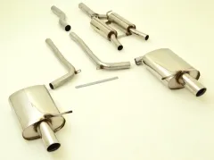 FMS Sportauspuff für Audi A4 B7 1.8T 2.0TFSI Quattro 63,5mm aus Edelstahl mit EG-Genehmigung (eintragungsfrei)