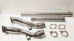 Hosenrohr Downpipe 2.7L Bi-turbo für Audi S4 RS4 76mm > 63,5mm Edelstahl mit Flexrohr