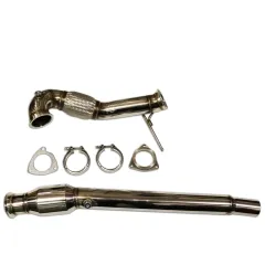 Hosenrohr Downpipe für Audi S3 8L 209PS TT 225PS ø 76mm Edelstahl mit 200 Zellen Sportkat (ø 120mm) 