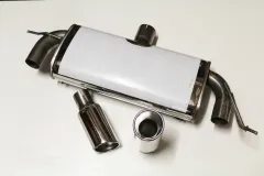 Mittelschalldämpfer für Audi A3 8P Golf 5 + 6   1.4FSI 1.8TSI 2.0FSI ø 76mm Edelstahl