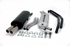 Simons Aluminierte Stahl Sportauspuffanlage 2x70 mm für BMW E30 320i/323i/325i Eintragungsfrei