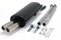 Simons Aluminierte Stahl Sportauspuffanlage ab Kat 2x70 mm für BMW E30 320i/325i/325ixKat. Eintragungsfrei