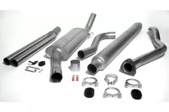 Simons Aluminisierte Sportauspuffanlage 2x 57 mm Rund für SAAB 900 Turbo 8V/16V